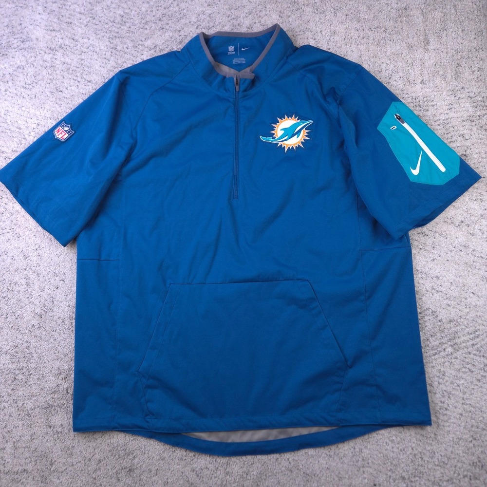 Miami Dolphins Jacket Mens XXL Nike Pullover 1/2 Zip Sideline On Field Coaches